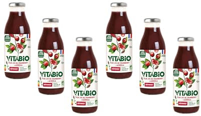 Vitabio - 100% Pur Jus - Cranberry Bio 50 cl - BIO - Lot de 6