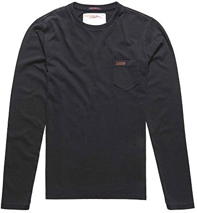 Superdry Mens Vintage Logo Long Sleeved Emb Tee T-Shirt Worn Black (XX-Large)