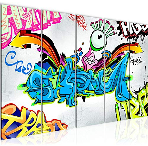 Runa Art Bild Graffiti Wandbilder auf Vlies Leinwand 5 Teilig Wanddekoration Loft Wohnzimmer 401656a