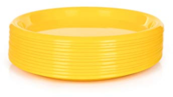 Mintra Home Lot de 12 Assiettes en Plastique Réutilisables Rondes, 19.6 cm, Sans BPA, Passant au Micro-ondes et au Lave-vaisselle pour Fête, Cuisine, Dîner et Déjeuner (Fuchsia)