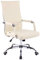 CLP Ergonomischer Bürostuhl Amadora I Höhenverstellbar, 360 Grad Drehstuhl I Kunstleder Oder Stoff Bezug I Langlebig, 120 kg Belastbar, Farbe:Creme, Material:Kunstleder