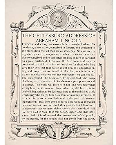 Artery8 Gettysburg Rede Abraham Lincoln US-Präsident Ungerahmter Leinwanddruck 30x40 cm
