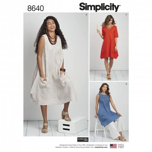 Simplicity Schnittmuster 8640 Kleider, Tunika, Tops BB (20W-28W)