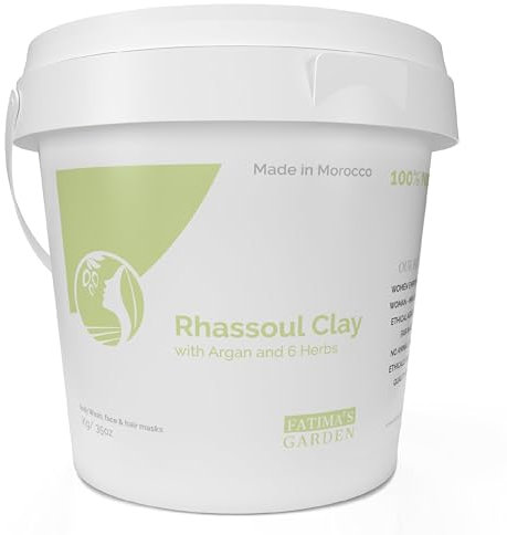 Fatima's Garden Argilla di Rhassoul con Erbe - Polvere Detossinante per il Viso, 1Kg
