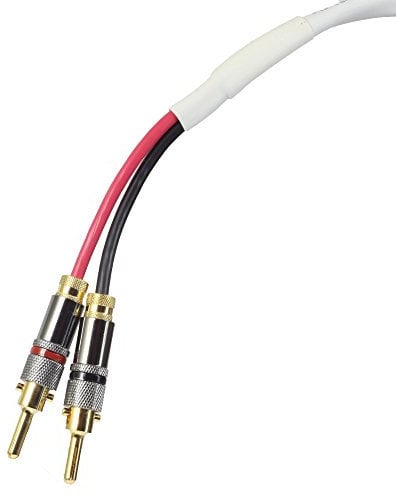 Blue Jeans Cable Ten White Speaker Cable, with Welded Terminations (Single Cable - for one Speaker), Assembled in USA (4 Foot, Bananas to Bananas)