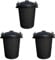 M1SS 50L Litre Heavy Duty Plastic Clip Lock Lid Bin Indoor or Outdoor Rubbish, Dustbin, Trash Can, Waste or Storage of Animal Feed. (3, Black)