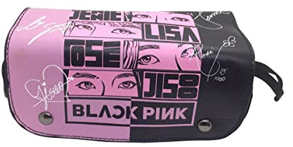 Trousse Blackpink- Blackpink Trousse à Crayons Grande Capacité, Étudiant Papeterie Toile Zipper Étui À Crayons,Sacs à cosmétiques Porte-Crayons Fournitures Scolaires Blackpink Papeterie Cadeau