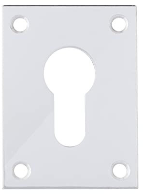 Polished Stainless Steel Flat Plate Screw On Escutcheon Euro - Keyway - Blank (Euro)