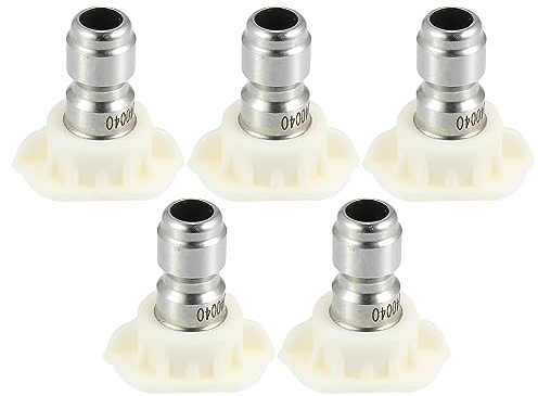 X AUTOHAUX 40 Degrees High Pressure Washer Spray Nozzle Connector White 5 Pcs