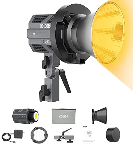 Videoleuchte, COLBOR CL60 65W 2700–5600K zweifarbiges,dauerlicht Fotografie, LED-Videolicht, CRI97+, App-Steuerung, PD-Powerbank, geringes Gewicht (nur 550 g) für Live-Streaming, Kameraaufnahmen