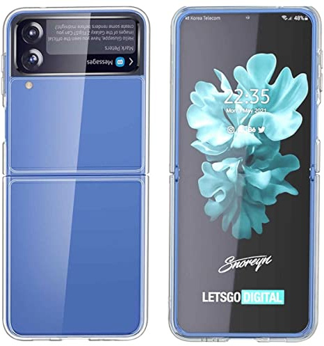 Wigento Für Samsung Galaxy Z Flip4 5G Shockproof Kunststoff/Silikon Case TPU Schutz Transparent Handy Hülle Cover