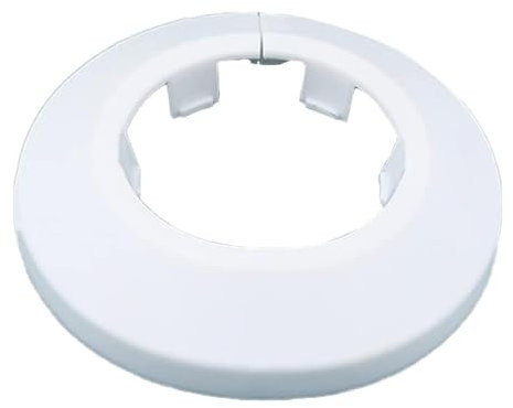 Indprod Fit 1.26 Outer Diameter Flange Water Pipe Cover - White Radiator Decoration PP Plastic 32mm Escutcheon Collar for Wall Tube - 1Pc