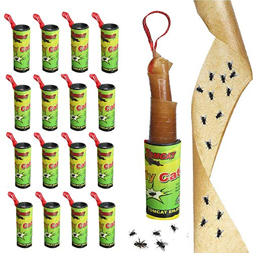 LYPER 16 Cintas de Papel Moscas, Trampa para atrapamoscas, atrapa Moscas, Tiras de Papel Mosca, Trampa para Moscas, Mosquitos, polillas en Interiores o Exteriores, Respetuoso con el Medio Ambiente