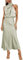 MIRGLER Vestido largo elegante y formal con cuello alto, de satén elástico, cintura alta, para mujer, color verde, L