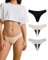 SHARICCA Culotte Menstruelle Absorbant Tanga Menstruelle sous VêTement Lavable RéUtilisable String Menstruelle Sportifs pour Filles RèGles (Noir Beige Gris, XL)