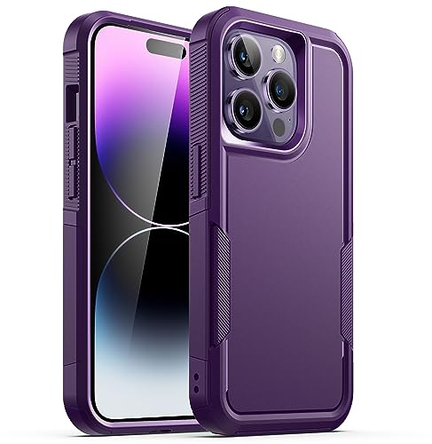 JETech Case for iPhone 14 Pro Max 6.7-Inch, Heavy Duty Dual-Layer Rugged Protection, Shockproof Protective Tough Phone Cover with Matte Back (Deep Purple)