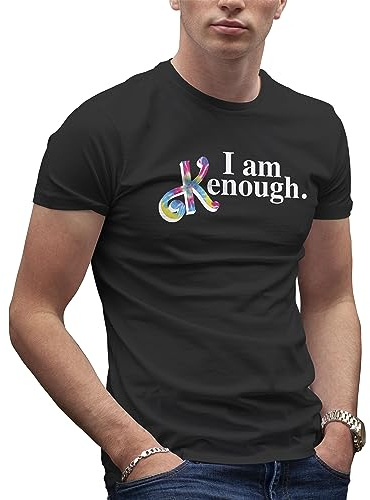 I am Kenough Fun Trend Meme Herren Schwarz T-Shirt Size L