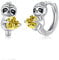 Faultier Creolen Ohrringe Mädchen 925 Sterling Silber Faultier Ohrringe mit Gelb Herz Zirkonia Tier Ohrringe Faultier Schmuck Geschenke für Mädchen Kinder Tochter Damen Mutter Freundin