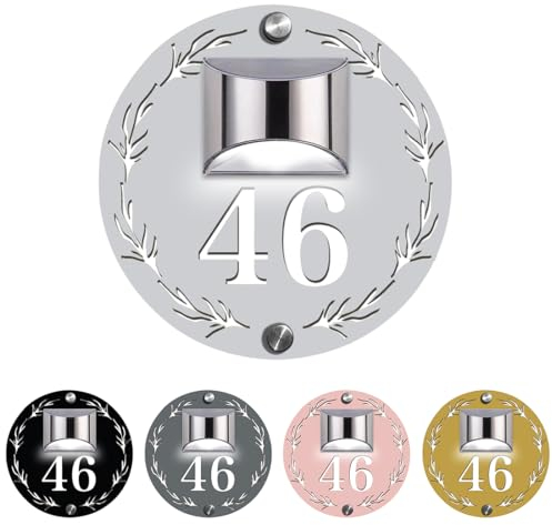 Plaque solaire à LED personnalisée pour porte extérieure, adresses de maison, numéros d'adresse, nom de rue, éclairage LED contemporain pour maison, bureau, hôtel, carré