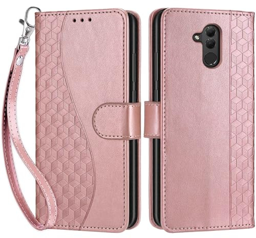 Cover per Huawei Mate 20 lite PU Pelle Custodia Flip Cubo - Oro Rosa | Flip in pelle PU, Chiusura magnetica, Supporto regolabile, Scomparti schede, Protezione totale per Huawei Mate 20 lite