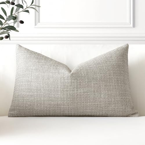 Artscope 1er Set Kissenbezug Einfarbig Wurfkissenbezug Leinen Kissenbezüge 40x60cm Moderne Dekokissen Kissenhülle Set Kissen Fall für Sofa Schlafzimmer Zuhause Dekor, Khaki
