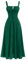 Women's Green Summer Boho Midi Dress - Spaghetti Strap, Front Slit, Swing, Party & Holiday Dress - XS