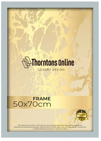 Poster Frame -Light Grey 50x70cm mdf backing with both ways hanging hooks |Picture Photo frame 70x50cm |Acrylic front | Home & Office Decor
