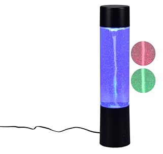 lightling LED Tischlampe Torsten, inklusive Ein- und Ausschalter, RGB Farbwechsler, Wassertornado-Optik, Indoor IP20, Ø 7 cm, Höhe 34 cm, schwarz matt