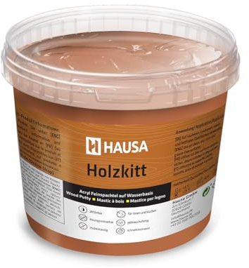 HAUSA Stucco per Legno di Noce, 1 kg - Mastice Pronto all'Uso per Riparare Danni al Legno - Eccellente Capacità di Riempimento, Ad Asciugatura