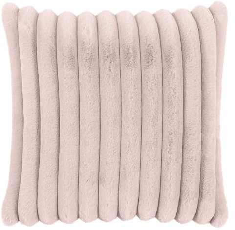 MAGMA Raya Kissenhülle/Kissenbezug aus Fellimitat - 100% Polyester, bis 30 Grad waschbar, 45x45cm, Altrose