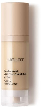 Inglot Illuminierende Foundation mit Hautpflege-Vorteilen | Sonnenschutz | Vegane Formel | Skin Focused Care Gesichtsfoundation SPF 50 | 30 ml : 301 Light Olive