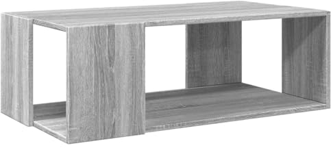 vidaXL Mesa de Centro Madera de ingeniería Gris Sonoma 89,5x48x30 cm, Mesa Auxiliar, Mesa de salón, mesita, Mesa de sofá, mesita Decorativa