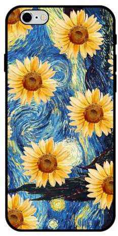 KARTXITAI Case compatible with iPhone 6 / 6S,Silky-Soft Touch Protective Phone cover Shockproof Ultra Slim Thin Silicone Anti-Fingerprint Anti-Scratch Anti-Fall - sunflower,daisy