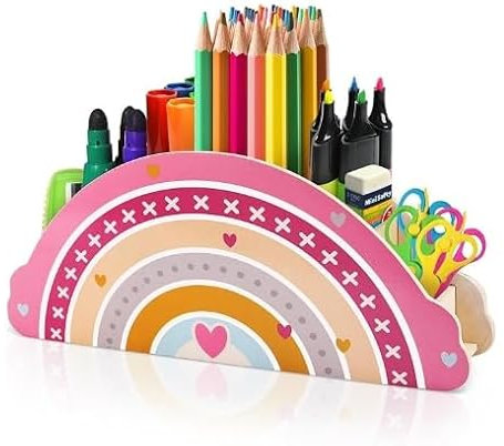 GUTERTOP Regenbogen Schreibtisch Organizer Kinder, Stiftebox Kinder, Stiftehalter Schreibtisch Kinder für Home Office Desktop