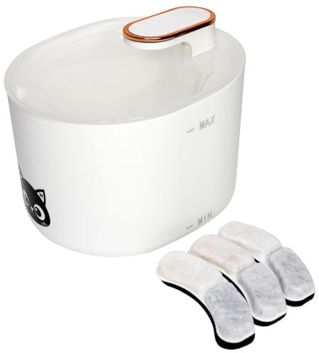 AURUM-GBS Fuente de Agua para Gatos - 3 L Sin BPA, Súper Silenciosa + 3 Filtros de Repuesto + 2 Tuberías + 1 Adaptador