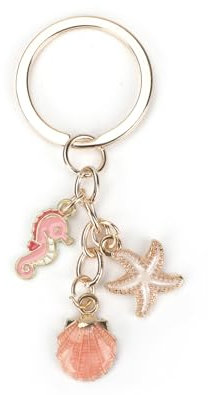 Schlüsselanhänger Aus Edelstahl Mit Muschel,Seestern Und Seahorse Design,Perfekter Glücksbringer Für Frauen,Personalisierbare Geschenke,Ideal Als Geburtstagsgeschenk,Abschiedsgeschenk Für Kollegen