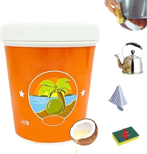 Multi-Purpose Coconut Oil Cleaning & Polishing Paste, Coconut Oil Cleaning Paste, Powerful Cleaning Paste, Cookware Cleaning Paste, Surface Safe, No Residue