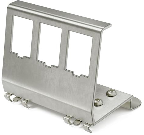 HB-DIGITAL Adaptateur de rail DIN pour module Keystone RJ45 à 3 ports, support en métal en acier inoxydable, 1,5 mm, pour montage sur rail DIN 35 mm, convient pour modules Keystone 14 x 16 mm