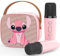 Karaoke Machine Kids, Upgrade Karaoke Machine 2 Wireless Microphones, Mini Karaoke Bluetooth Speaker with Party Led Lights, Gifts for Boys Girls Children Toddler, Toys for Children Blue (pink)