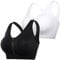 DODOING Zip Front Sports Bra Post Surgery Bra Yoga Bra Workout Fitness Activewear Racerback Padded Extra Support Seamless Bras for Women（2PCS）