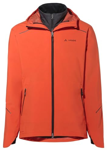 VAUDE Herren Jacke Yaras 3in1 Jacket 2,5-Lagen Außenjacke, Innenjacke mit PrimaLoft® Insulation, wasserdicht, winddicht und atmungsaktiv, glowing red, L