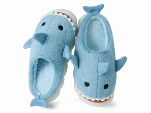 Coswind Pantofole Donna Uomo Invernali Ciabatte di Mucca Caldo with Memory Foam Cartone Animato Sliders Morbido Peluche Interno Esterno Slippers Cielo Blu 290