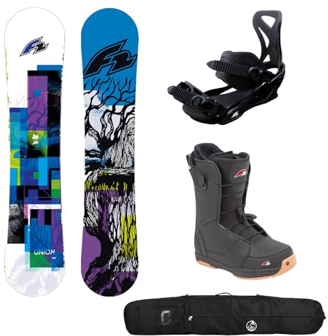F2 Snowboard Set Union Blau 162cm + Bindung L + Boots Air Gr. 43 + Bag