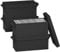 Lifewit 4 Pack CD Storage Boxes with Handles, Stackable CD Case Organizer with Lid, Foldable Record Storage Container Holds up to 30 CDs, Black