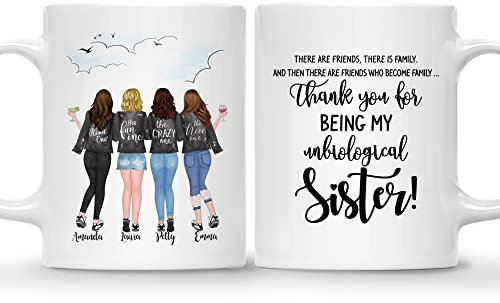 Mug personnalisé (4 petites amis) Im pretty sure we are more than best friends We are like a really small gang. Tasse à café Best Friend, tasse personnalisée pour meilleur ami, amitié longue distance