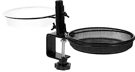 BESPORTBLE Schiene Vogelhäuschen Futterautomat Gitterschale Für Vogel Vogelhäuschen Für Draußen Tablett Vogelhäuschen Vogelfutterstation Vogel Fütterer Futterspender Huhn Füttern Black Metall