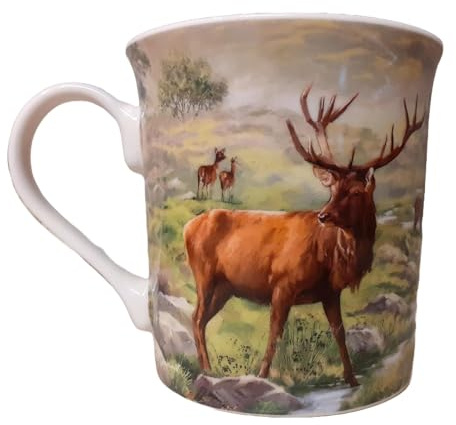 The Leonardo Collection Stag Mug Macneil Studios, Tea and Coffee Mugs for Hot Drinks | Fine China Printed Mugs for Kitchen & Home | Reusable Ceramic Cups for Every Occasion | Gifts for Women & Men