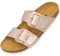 Palado Pantoletten Damen Samos GS - bequeme Sandalen Made in Spain - Hausschuhe mit dämpfendem Kork-Fußbett - modische Sommerschuhe Rose Metallic UK3,5 - EU36