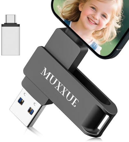 256GB Memoria Esterna phone 3 in 1, MUXXUE Chiavetta USB per i -phone, i -pad, USB C, telefono Android, PC, Tablet, Computer