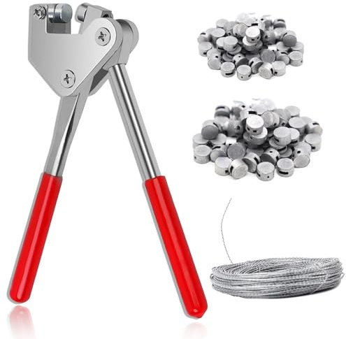 Plombenzange Set, Plombenzange Set mit 80 Stück 170mm Sicherheitsdraht, Stahl Dichtungszangen, Kann zum Plombieren von Stromzählern Blei Durchmesser, für Wasserzähler, Stromzähler